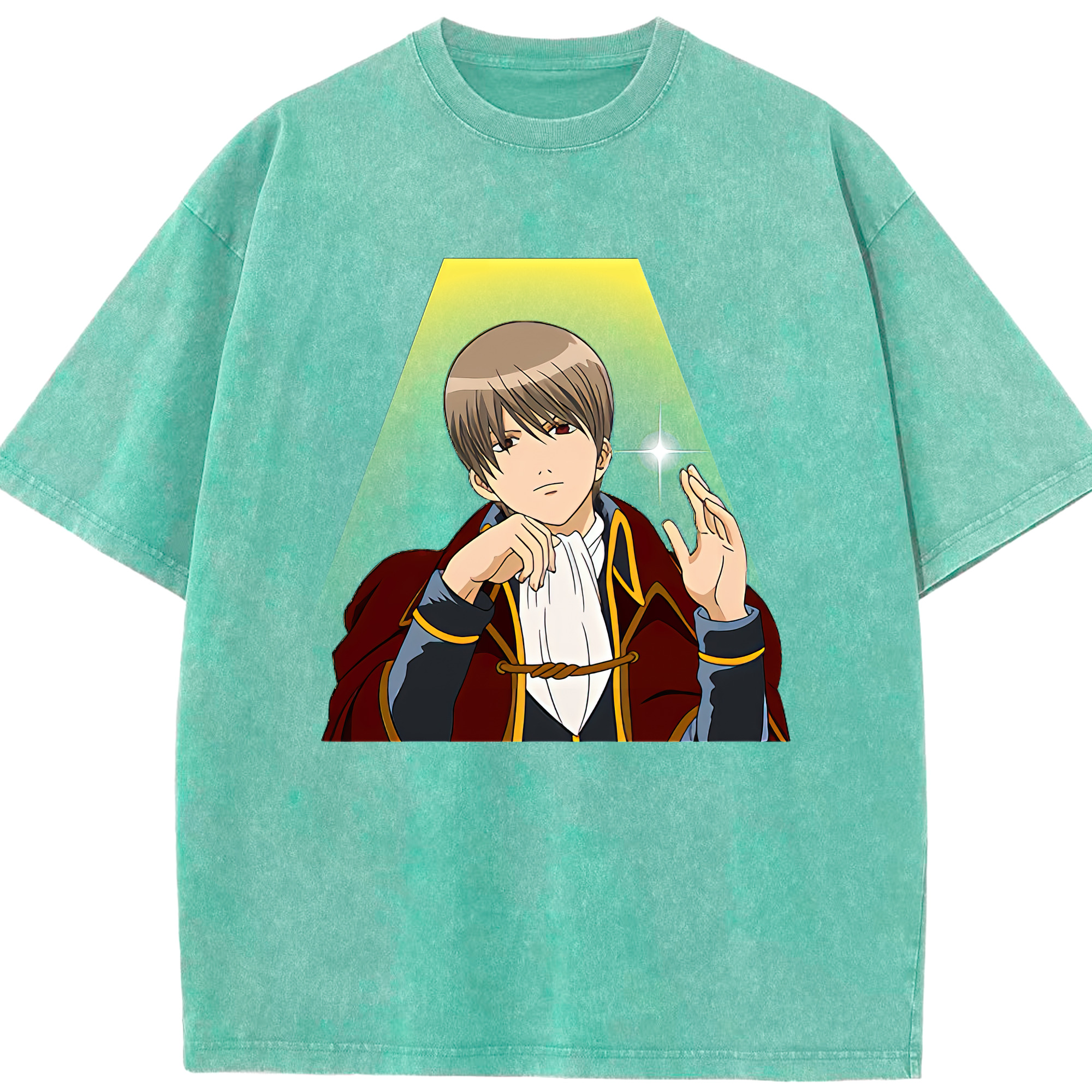 （画像用） ぎんたま 坂田銀時（さかたぎんとき） 神楽 志村新八（しむら しんぱち） GINTAMA Sakata Gintoki Kagura Shimura Shinpachi 綿100% ヴィンテージ風 半袖Tシャツ（フロントプリント）